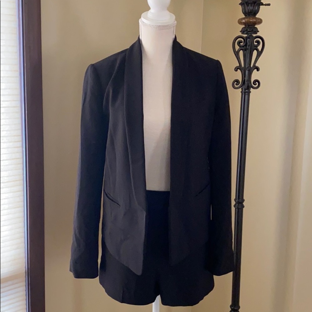 Express Black tuxedo style blazer and shorts